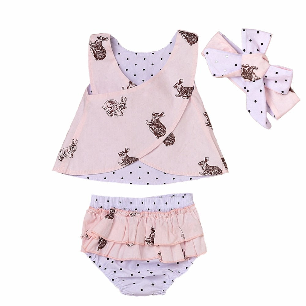 Sleeveless Rabbit Printed Clothes