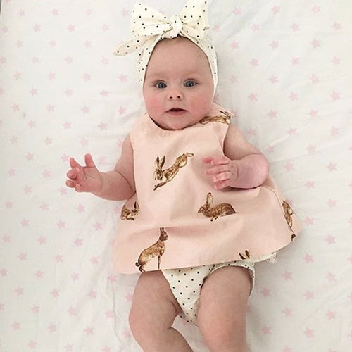Sleeveless Rabbit Printed Clothes