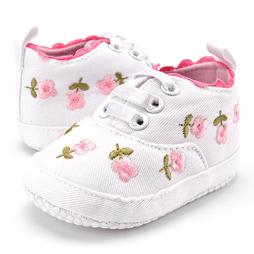 Embroidered Floral Soft Shoes