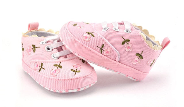 Embroidered Floral Soft Shoes