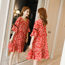 Load image into Gallery viewer, Sweet Floral Printed Chiffon Maternity Dress