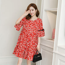 Load image into Gallery viewer, Sweet Floral Printed Chiffon Maternity Dress