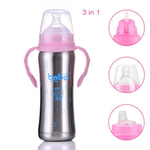 Load image into Gallery viewer, 3 in 1 Baby Stainless Steel Bottle