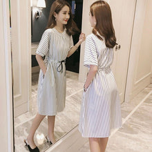 Load image into Gallery viewer, Vertical Striped Nursing Dress