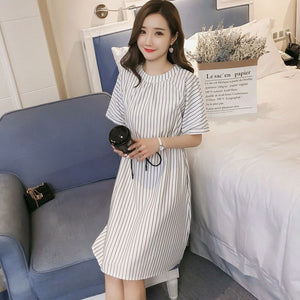 Vertical Striped Nursing Dress