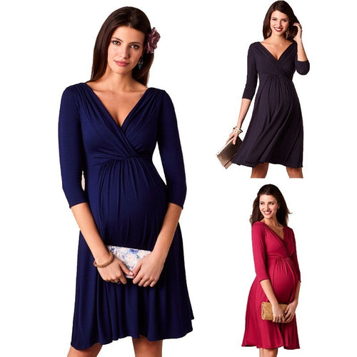 V Neck Maternity Summer Dress