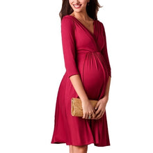 Load image into Gallery viewer, V Neck Maternity Summer Dress