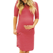 Load image into Gallery viewer, Striped Pregnancy Casual Dress
