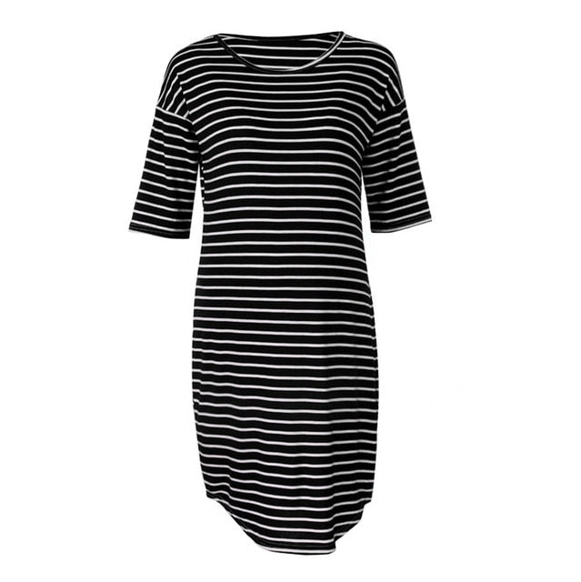 Striped Pregnancy Casual Dress